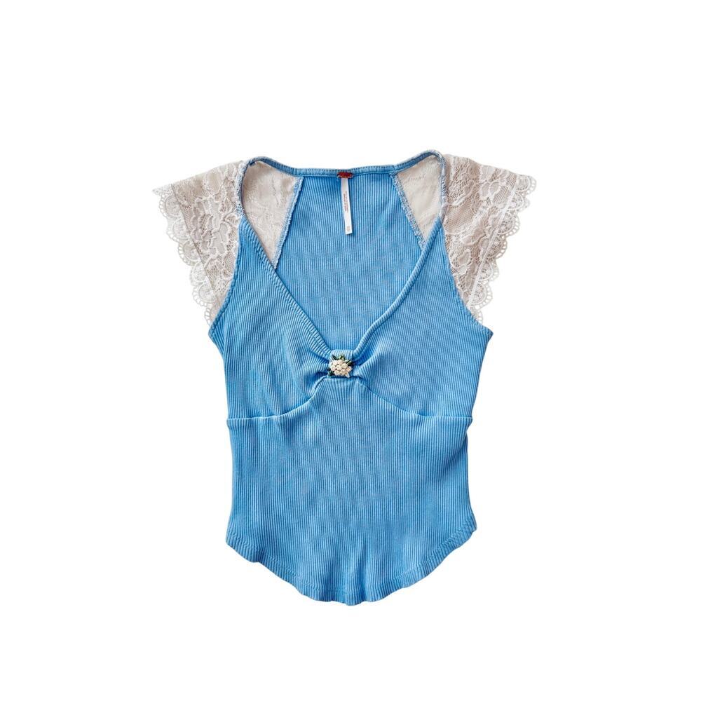 urban outfitters blue lace crop tank - size XS